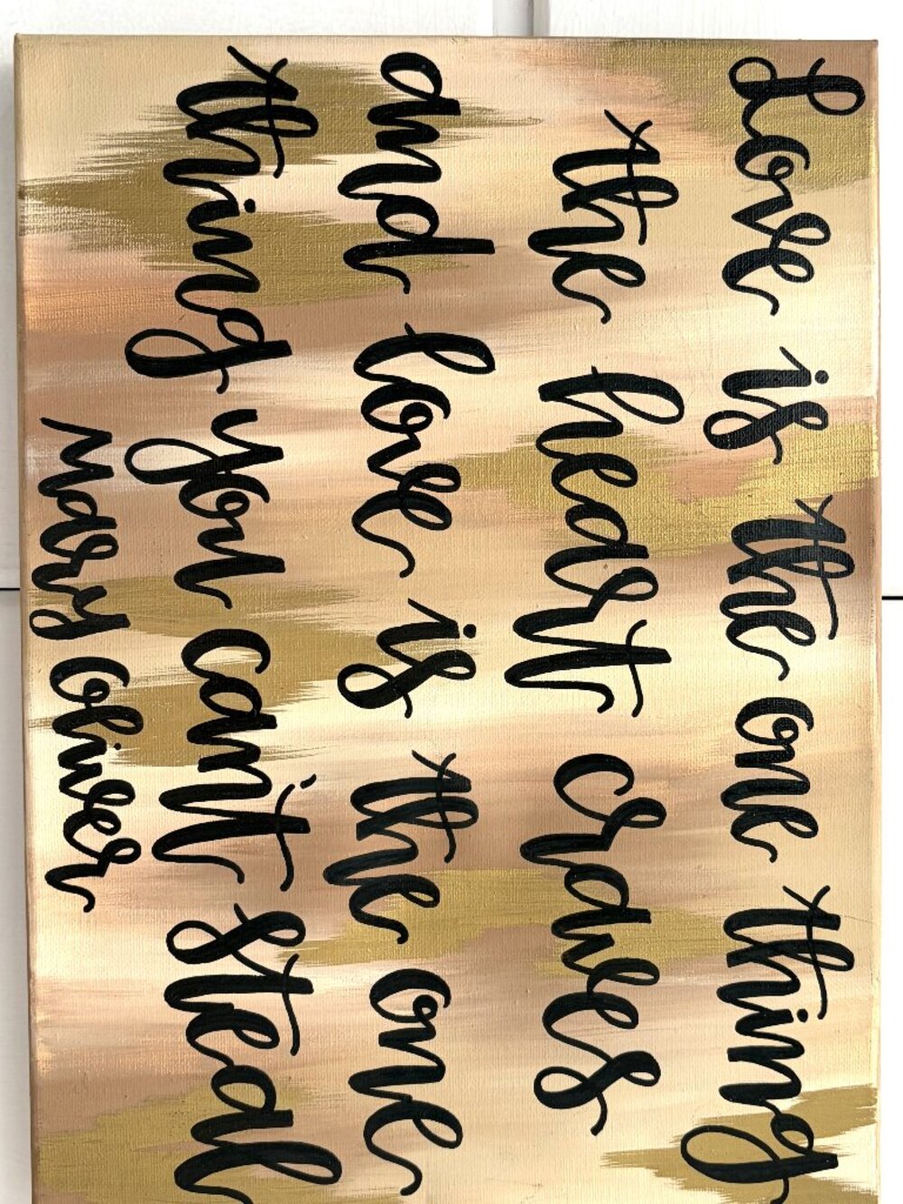 Custom Hand Painted Mary Oliver Quote Canvas Wall Art